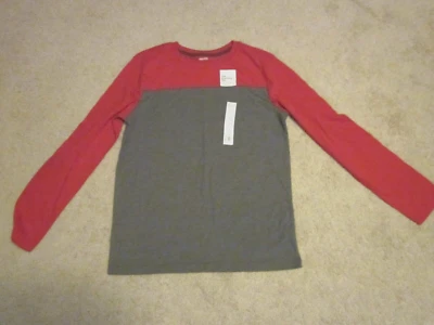 Camisa de manga larga Sonoma para niños The Everyday Tee Tag free Comfort roja gris talla XL Foto 1 de 4