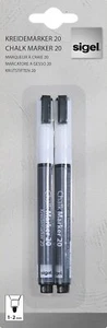 SIGEL GL178 Kreidemarker 20, Rundspitze 1-2 mm, weiß, 2 Stück - Bild 1 von 3