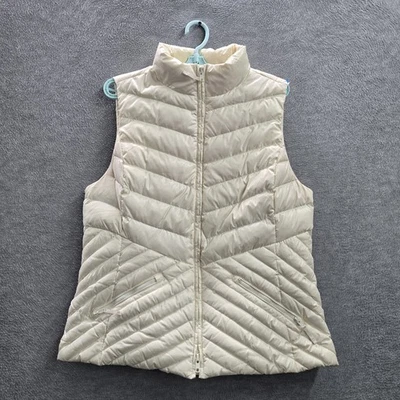 Talbots Women Vest L Brown Quilted Puffer Down Full Zip - Image 1 of 4