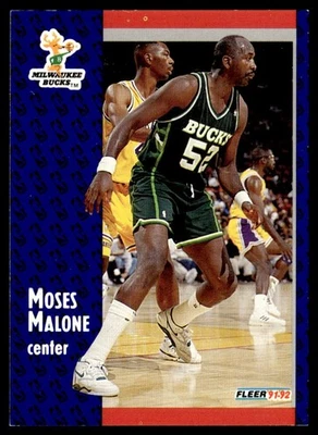 1991-92 Fleer Moses Malone Milwaukee Bucks #315 - Image 1 of 2