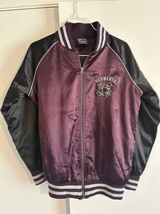 Harry Potter Hogwarts Satin Bomber Jacket Full-Zip XS size varsity style - Picture 1 of 6