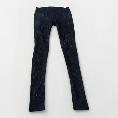 VOCAL Mujer Negro Leggings Pequeños Estrás Embellecidos Elastizados Pantalones de Yoga Foto 1 de 4