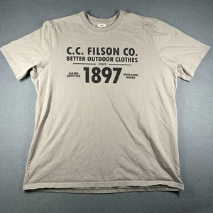 Filson T-Shirt Uomo 2XL Grigio C.C. T-shirt Filson 1897 Alaska Outfitter made USA - Foto 1 di 14