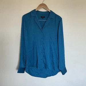 Camicetta Quince in seta elasticizzata con colletto intagliato taglia XL casual comoda preppy - Foto 1 di 9