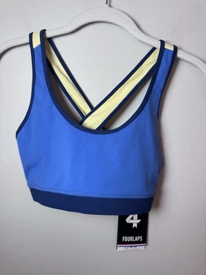 Sujetador deportivo Fourlaps para mujer azul medianoche plátano espalda cruzada infinito S $68 Foto 1 de 4