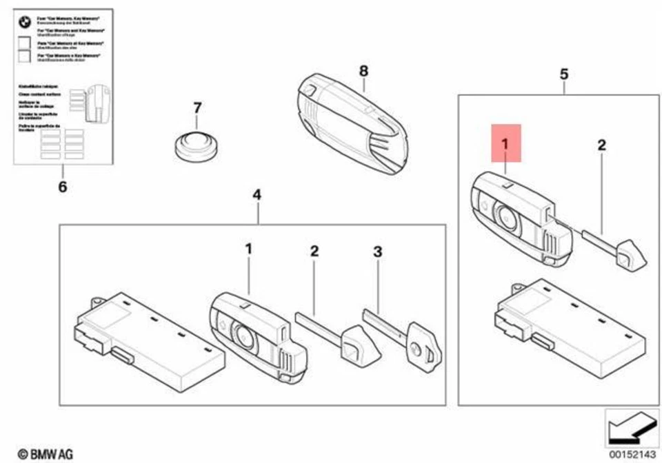 Transmisor remoto llavero de entrada sin llave BMW OEM 08-14 X6 66129268486 Foto 1 de 1