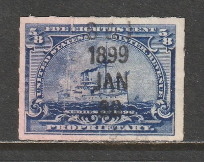 Scott # RB23, Used, F-VF, ⅝¢ Battleship, Seabury & Johnson, New York, NY - Image 1 of 2