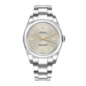 Rolex Oyster Perpetual 41 Uhr 41MM Silber Index Stundenmarkierungen Zifferblatt Edelstahl... - Bild 1 von 1