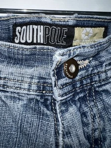 Pantalones de mezclilla Southpole para hombre talla 30 holgados relajados Y2K desgastados hip hop ropa de calle - Imagen 1 de 10