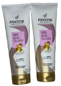 2 X Pantene Pro-V Miracles Infinite Longitudes Biotina + Acondicionador de Colágeno RARO - Imagen 1 de 3