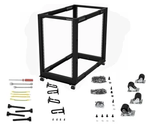StarTech 4-Post 18U Mobile Open Frame Server Rack, 19 in Network Rack w/ Wheels - Picture 1 of 1