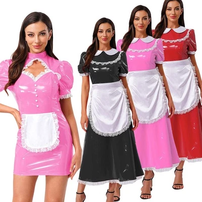 Women's Adult Maid Outfit Halloween French Maid Costume Cosplay Apron Dress - Image 1 of 3