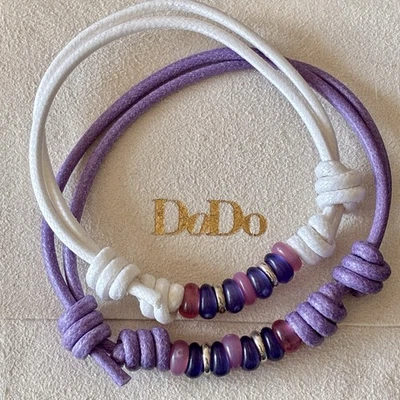 Dodo Pomellato 1 Bracciale Rondelle Plastica Rosa Fucsia Viola Argento Tenaka - Immagine 1 di 4