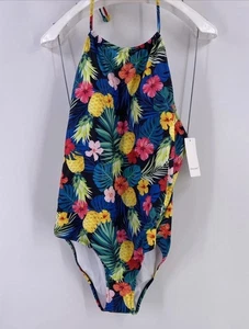 Ekouaer Floral Badeanzug XL Floral Tropical Pink Gelb Grün Schwarz Damen - Bild 1 von 6