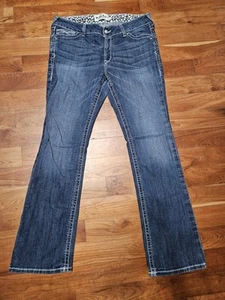 Ariat Real Denim Low Rise Rosy Whpstch Lakeshore Jeans Sz 34L - Picture 1 of 23