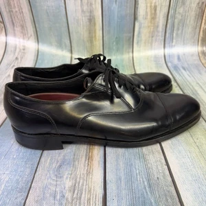 Florsheim Black Leather Cap Toe Oxford Dress Shoe Mens Size 9.5 Lace Up - Picture 1 of 9