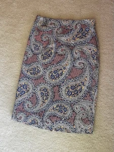 J.Crew ART FLORAL PAISLEY gemusterter Bleistift Nr. 2 Midirock Größe 2 - Bild 1 von 11