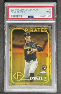 PAUL SKENES 2024 TOPPS CHROME GILDED ROOKIE REFRACTOR PIRATES RC /99 PSA 9 - Picture 1 of 2