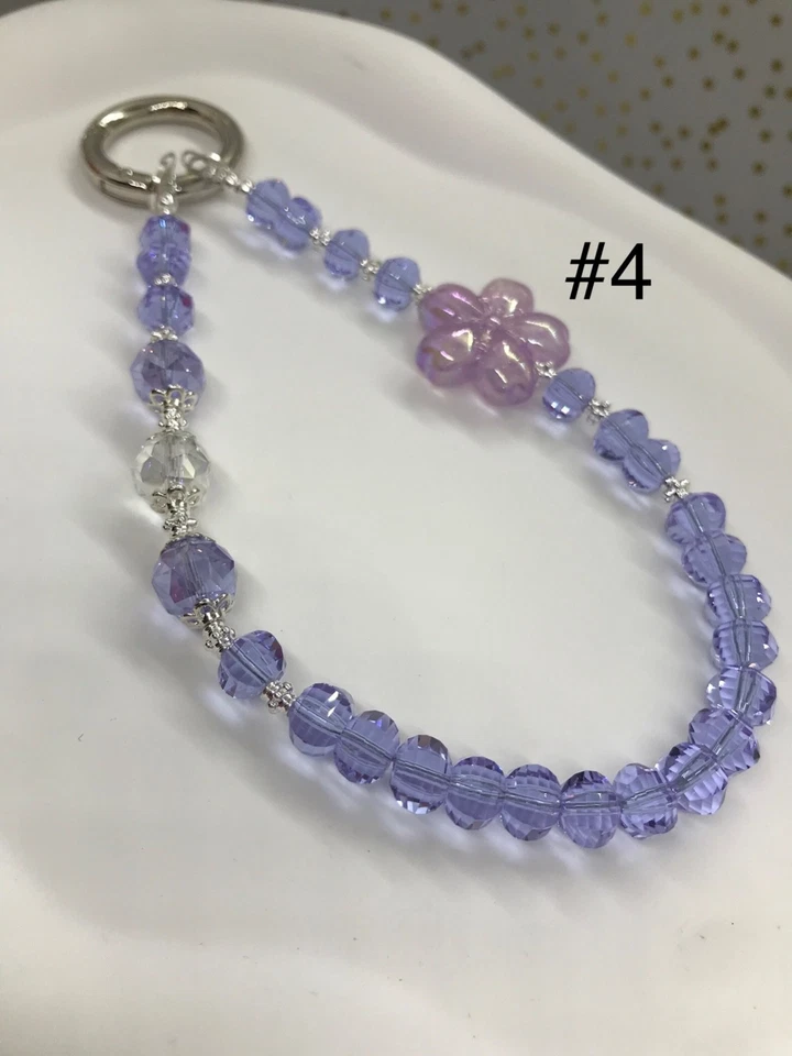 Hágalo usted mismo Dije de teléfono con cuentas Pulsera Cuerda Correa Bolso Dije Regalo Púrpura Foto 1 de 1