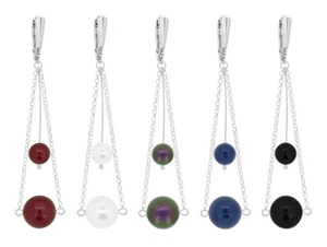 Sterling Silver Dangle Earrings Hooks made with 5810 Pearls Primero® Crystals - Picture 1 of 10