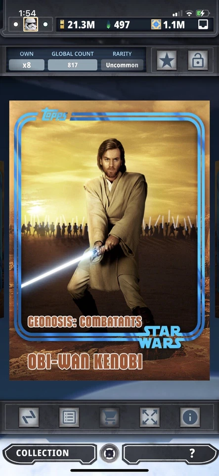 Topps Star Wars Digital Card Trader Blue Geonosis Obi-Wan Kenobi Insert Award - Image 1 of 1