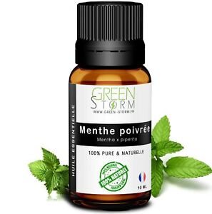 Huile essentielle de Menthe poivrée - 100% pure et naturelle - HEBBD - Green-sto