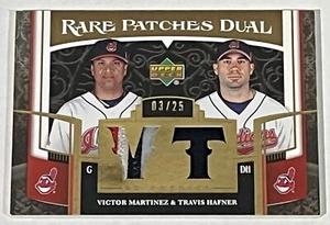 2007 UPPER DECK PREMIER VICTOR MARTINEZ TRAVIS HAFNER DUAL PATCH SP #d 3/25 !! - Picture 1 of 3