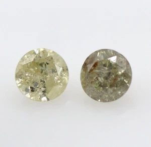 100% Natural Loose Diamond Round Brilliant Cut 2 Pcs L Color I3 Grade 0.254 Ct - Picture 1 of 20
