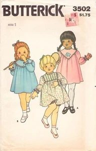 Butterick 3502 ~ Kleinkind Kleid & Höschen ~ 3 Stile - 3" über der Mitte des Knies - Größe 1 - Bild 1 von 4