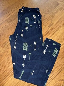 Lularoe TC Tall Curvy Plus Arrow Head On Navy Blue Leggings Jeggings 💗224 - Picture 1 of 3