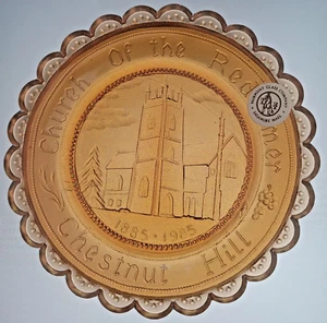 Church of the Redeemer Chestnut Hill Massachusetts VTG Pairpoint Glass Cup Plate - Picture 1 of 10