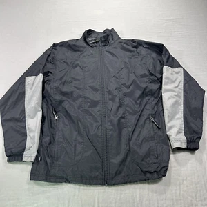 VINTAGE Nike Jacket Mens Medium Black Track Windbreaker Full Zip Lined 90s Y2K * - Picture 1 of 13