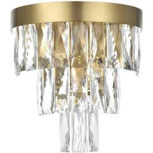 Crystal Wall Sconce Light Fixture Satin Gold High Quality Bathroom Dining Room - Picture 1 of 7
