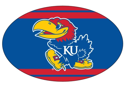 KANSAS OVAL STRIPED MAGNET-KANSAS JAYHAWKS CAR MAGNET-NEW FOR 2016! Cover