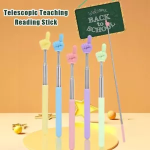 Stainless Steel Telescopic Teaching Pointer Finger Reading Sticks Finger Design - Picture 1 of 25