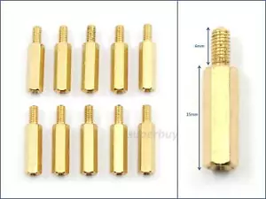 1/10/25 15mm M3 Male Female Brass Hex Standoff Spacer Screw Separator Stand Off - Picture 1 of 5