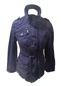 Damen Marks and Spencer Indigo Militärstil Baumwollmantel UK 8 T7134 - Bild 1 von 7