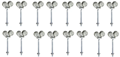 (8) Stanley N174-268 5220 2 pack Zinc Box Rail Barn Door Trolley Hangers Rollers Cover