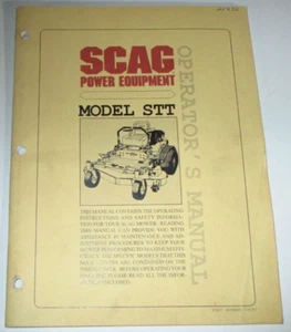 Scag SST52A-23CH to SST61A-22KA Mower Operators / Maintenance Manual ORIGINAL! - Picture 1 of 5