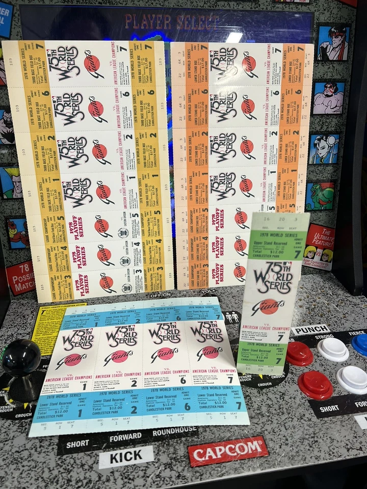 1978 Postseason World Series SF Giants Phantom Ticket Lot Full Sheets 19 Total! - Image 1 of 4