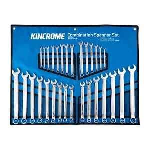 Kincrome 30 Piece Metric & Imperial AF Ring & Open End Combination Spanner K3030 - Picture 1 of 8