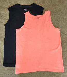 FRENCH TOAST ~ FRUIT OF THE LOOM Lot of 2 Boys Tank Tops Black + Orange 10/12 - Picture 1 of 1