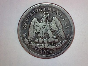 MEXICO 25 CENTAVOS 1874 MoM - Picture 1 of 2
