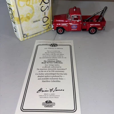 Matchbox 55 1955 Chevy 3100 Pickup Tow Truck AAA Towing & Service YRS01-M 1:43  - Image 1 of 4