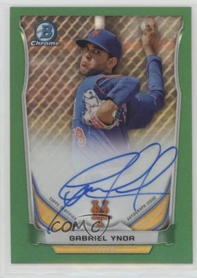 2014 Bowman Chrome Prospect Auto Green Refractor /75 Gabriel Ynoa #BCAP-GY Auto - Image 1 of 2