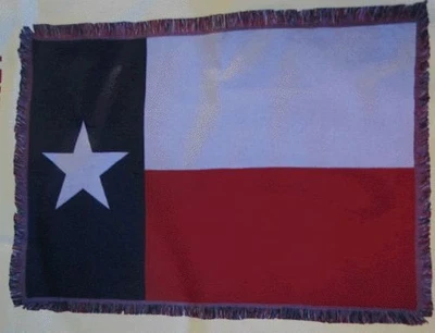 COLL7AWS TEXAS LONESTAR Afghan Throw State Flag 4ft x 6ft Cotton Woven Throw Bla - Image 1 of 2