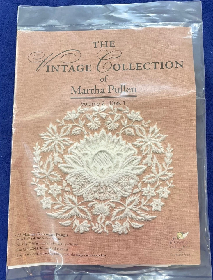 New OOP Martha Pullen Vintage Collection V 2 DISK 1 CD 33 Machine Embroidery - Image 1 of 4