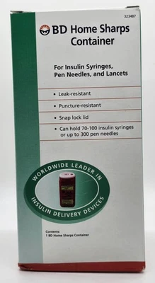 NOVO RECIPIENTE BD Home Sharps 1,4 qt resistente a furos e vazamentos tampa de bloqueio de pressão novo na caixa - Imagem 1 de 4