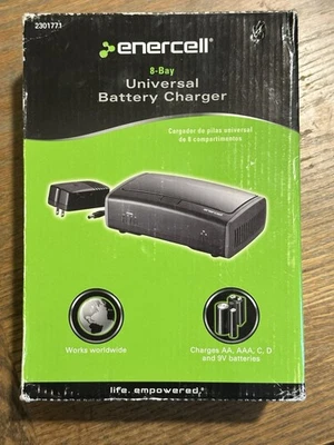 Enercell 8-Bay Universal Battery Charger - Charges AA, AAA, C, D & 9V Batteries - Image 1 of 3