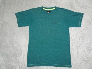 Quiksilver Surfing Youth Large Blank T Shirt Pocket S/Stch Heather Green Aqua - Picture 1 of 10